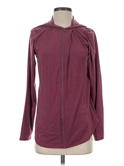 Pre-owned Lands' End Cardigan Sweater In Burgundy