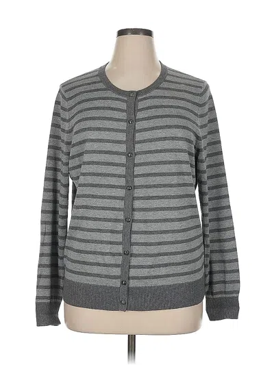 Pre-owned Lands' End Cardigan Sweater In Gray