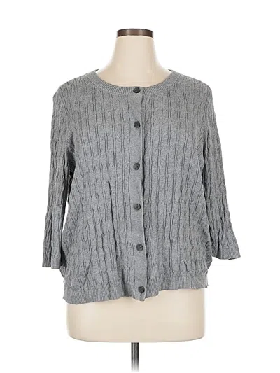 Pre-owned Lands' End Cardigan Sweater In Gray