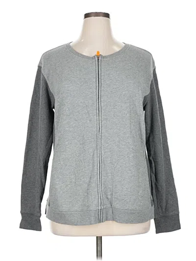 Pre-owned Lands' End Cardigan Sweater In Gray