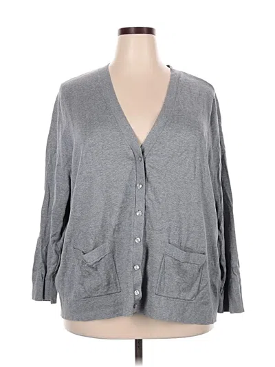 Pre-owned Lands' End Cardigan Sweater In Gray