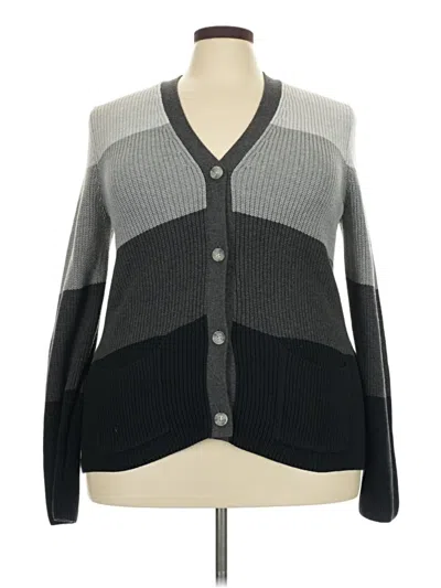Lands' End Cardigan Sweater In Gray