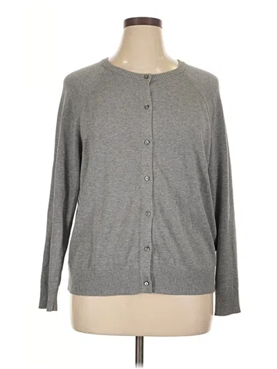 Pre-owned Lands' End Cardigan Sweater In Gray