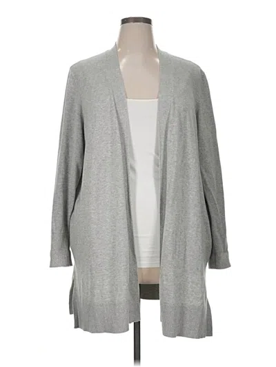 Pre-owned Lands' End Cardigan Sweater In Gray