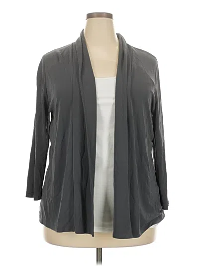 Pre-owned Lands' End Cardigan Sweater In Gray