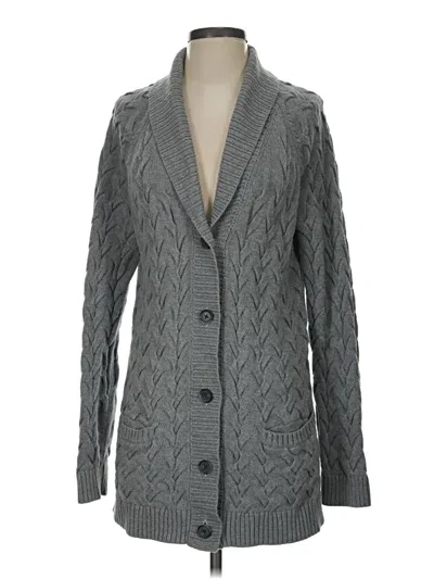 Pre-owned Lands' End Cardigan Sweater In Gray