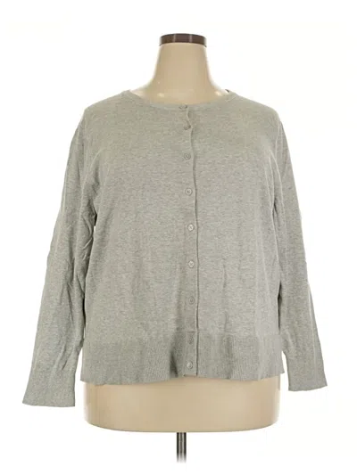 Pre-owned Lands' End Cardigan Sweater In Gray