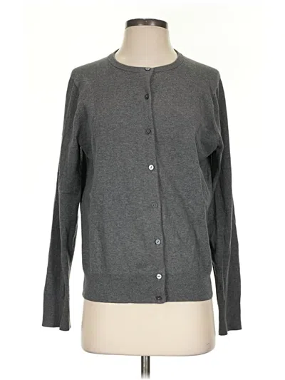 Pre-owned Lands' End Cardigan Sweater In Gray