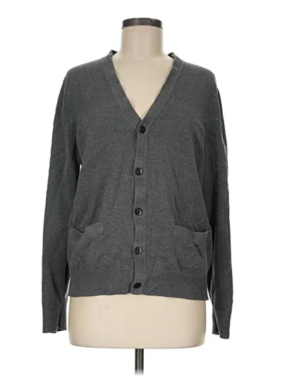 Pre-owned Lands' End Cardigan Sweater In Gray