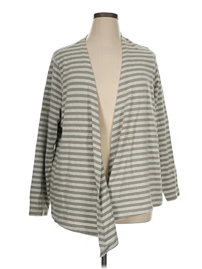 Pre-owned Lands' End Cardigan Sweater In Gray
