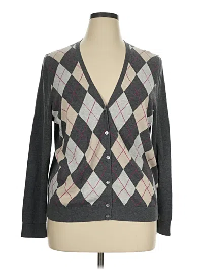 Pre-owned Lands' End Cardigan Sweater In Gray
