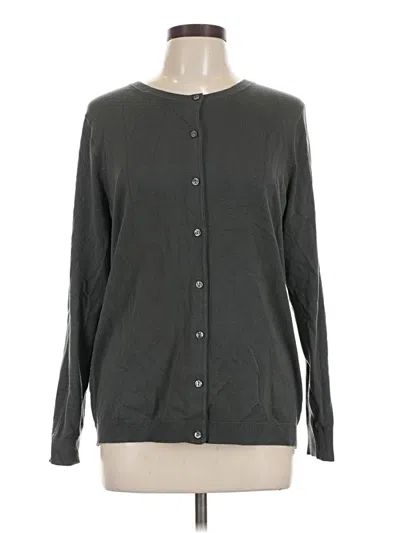 Pre-owned Lands' End Cardigan Sweater In Gray
