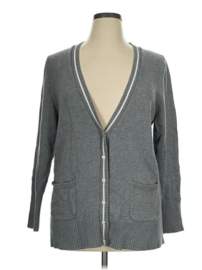 Pre-owned Lands' End Cardigan Sweater In Gray