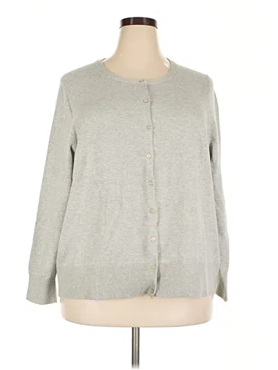 Pre-owned Lands' End Cardigan Sweater In Gray