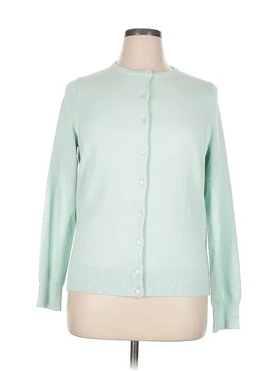 Pre-owned Lands' End Cardigan Sweater In Green