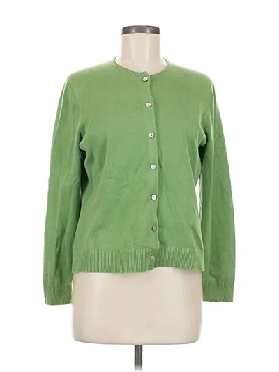 Pre-owned Lands' End Cardigan Sweater In Green