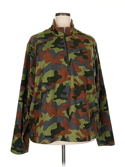 Pre-owned Lands' End Cardigan Sweater In Green