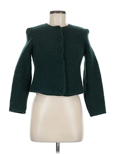 Pre-owned Lands' End Cardigan Sweater In Green