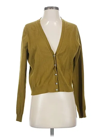 Pre-owned Lands' End Cardigan Sweater In Green