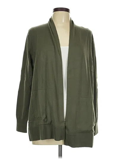 Pre-owned Lands' End Cardigan Sweater In Green