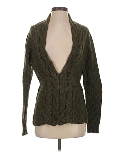 Pre-owned Lands' End Cardigan Sweater In Green