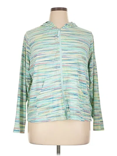 Pre-owned Lands' End Cardigan Sweater In Green
