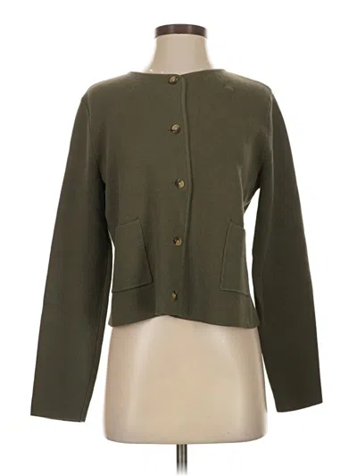 Pre-owned Lands' End Cardigan Sweater In Green