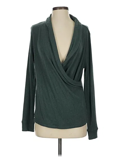 Pre-owned Lands' End Cardigan Sweater In Green