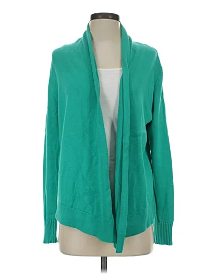 Pre-owned Lands' End Cardigan Sweater In Green