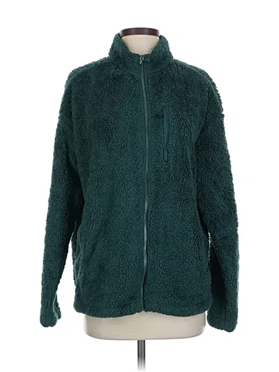 Pre-owned Lands' End Cardigan Sweater In Green