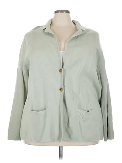 Pre-owned Lands' End Cardigan Sweater In Green