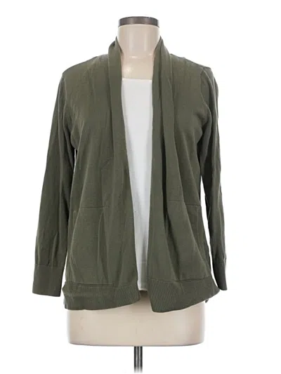 Pre-owned Lands' End Cardigan Sweater In Green