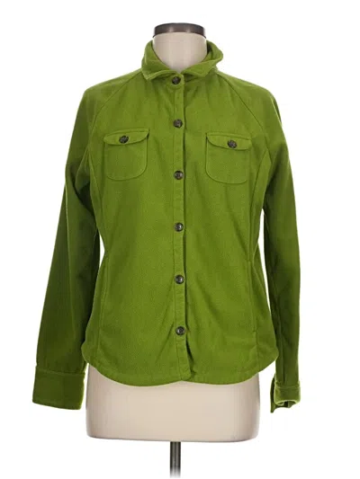 Pre-owned Lands' End Cardigan Sweater In Green