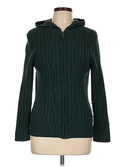 Pre-owned Lands' End Cardigan Sweater In Green