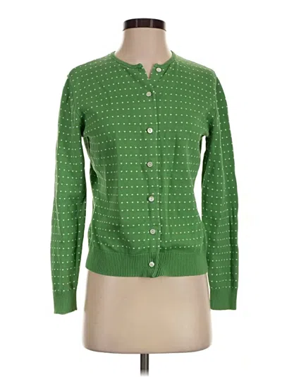 Pre-owned Lands' End Cardigan Sweater In Green