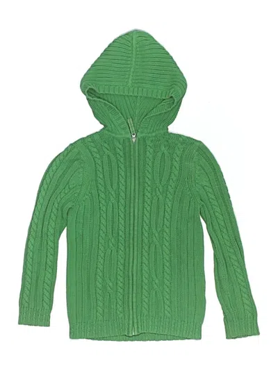 Pre-owned Lands' End Kids'  Cardigan Sweater In Green