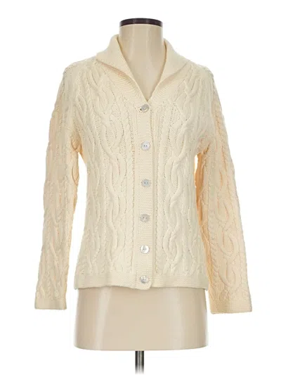 Pre-owned Lands' End Cardigan Sweater In Ivory
