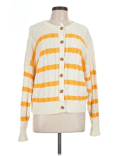 Pre-owned Lands' End Cardigan Sweater In Ivory