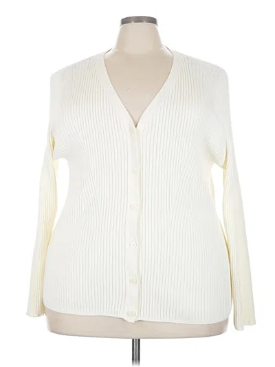 Pre-owned Lands' End Cardigan Sweater In Ivory