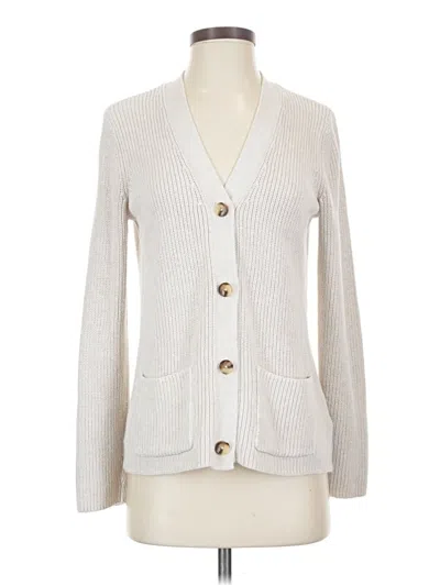 Pre-owned Lands' End Cardigan Sweater In Ivory