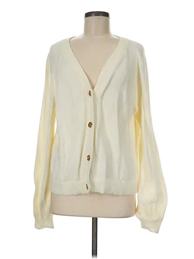 Pre-owned Lands' End Cardigan Sweater In Ivory