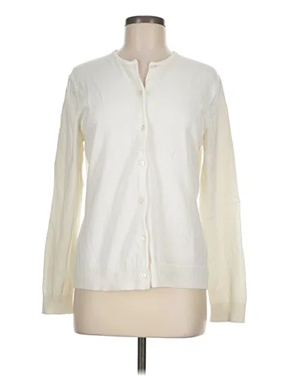 Pre-owned Lands' End Cardigan Sweater In Ivory