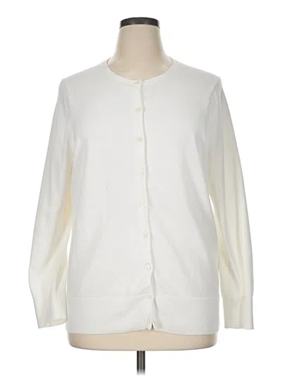 Pre-owned Lands' End Cardigan Sweater In Ivory
