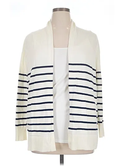 Pre-owned Lands' End Cardigan Sweater In Ivory