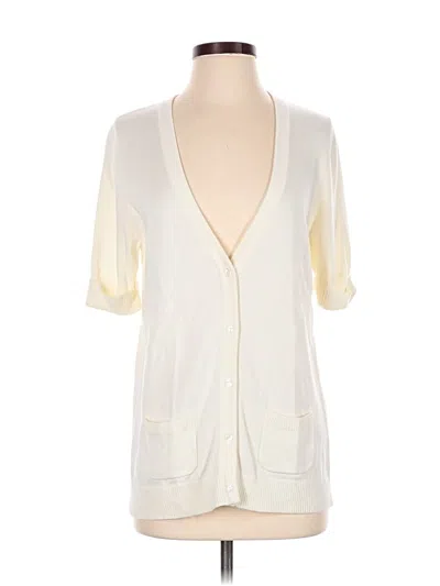 Pre-owned Lands' End Cardigan Sweater In Ivory