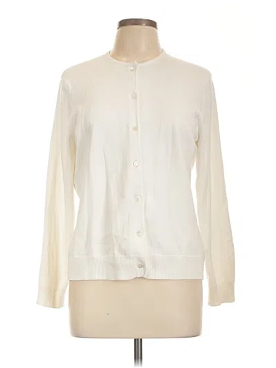 Pre-owned Lands' End Cardigan Sweater In Ivory
