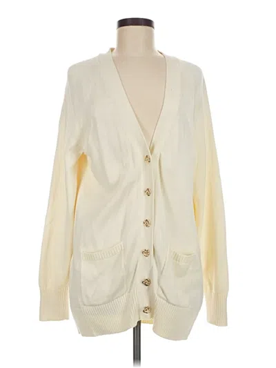 Pre-owned Lands' End Cardigan Sweater In Ivory