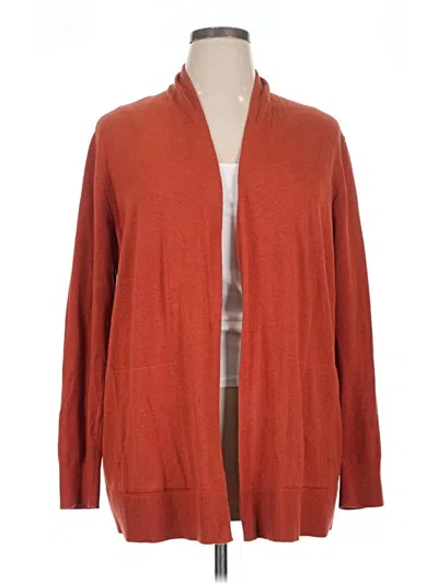 Pre-owned Lands' End Cardigan Sweater In Orange