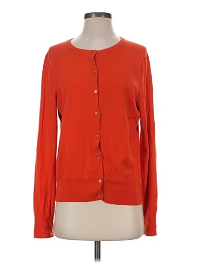 Pre-owned Lands' End Cardigan Sweater In Orange