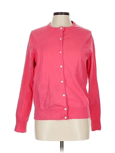 Pre-owned Lands' End Cardigan Sweater In Pink